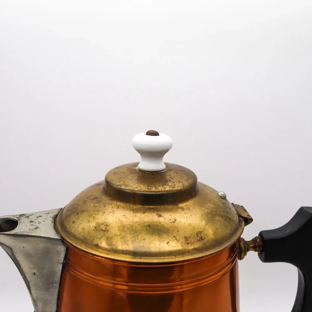 Manning Bowman 1899 Art Deco PitcherPot Copper Bronze Brass Porcelain - Picture 2 of 10